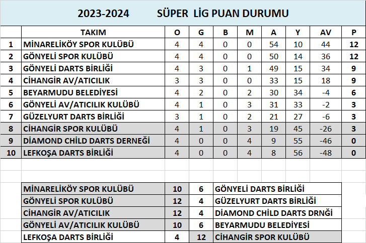 DARTS PUANLARI