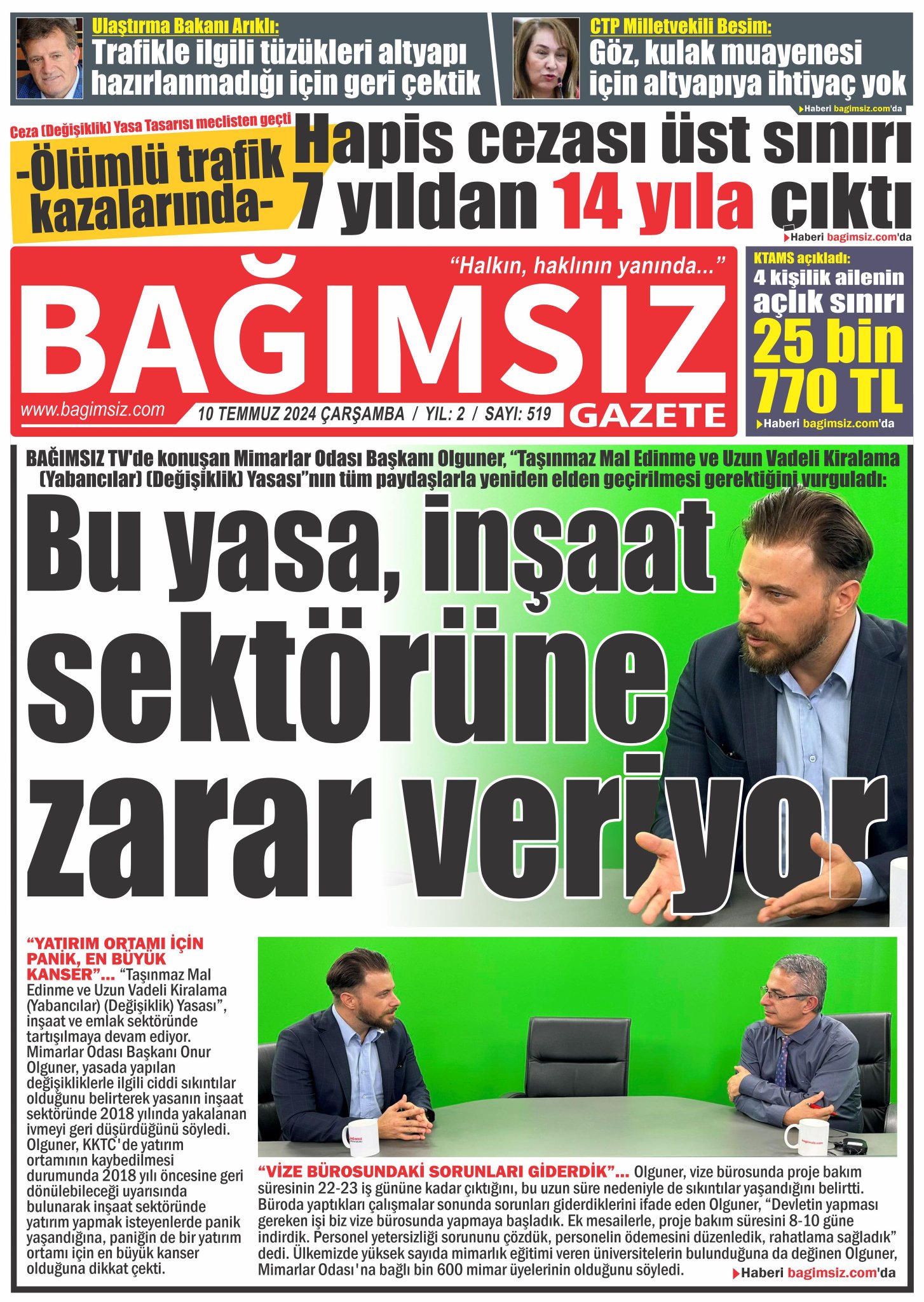 Bağımsız Gazete 519.Sayı