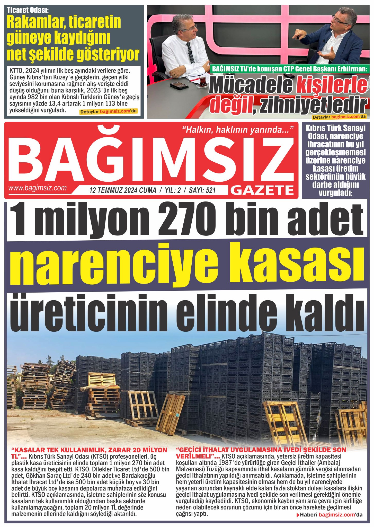 Bağımsız Gazete 521.Sayı