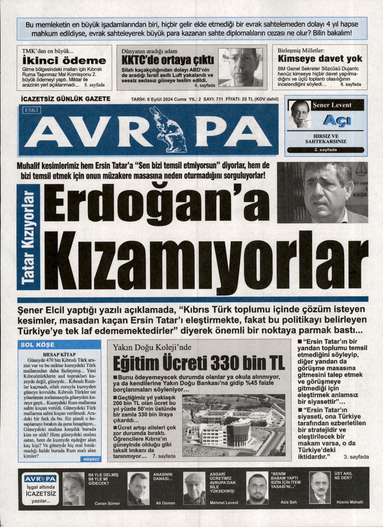 A V R U P A G A Z E T E S İ 20240906