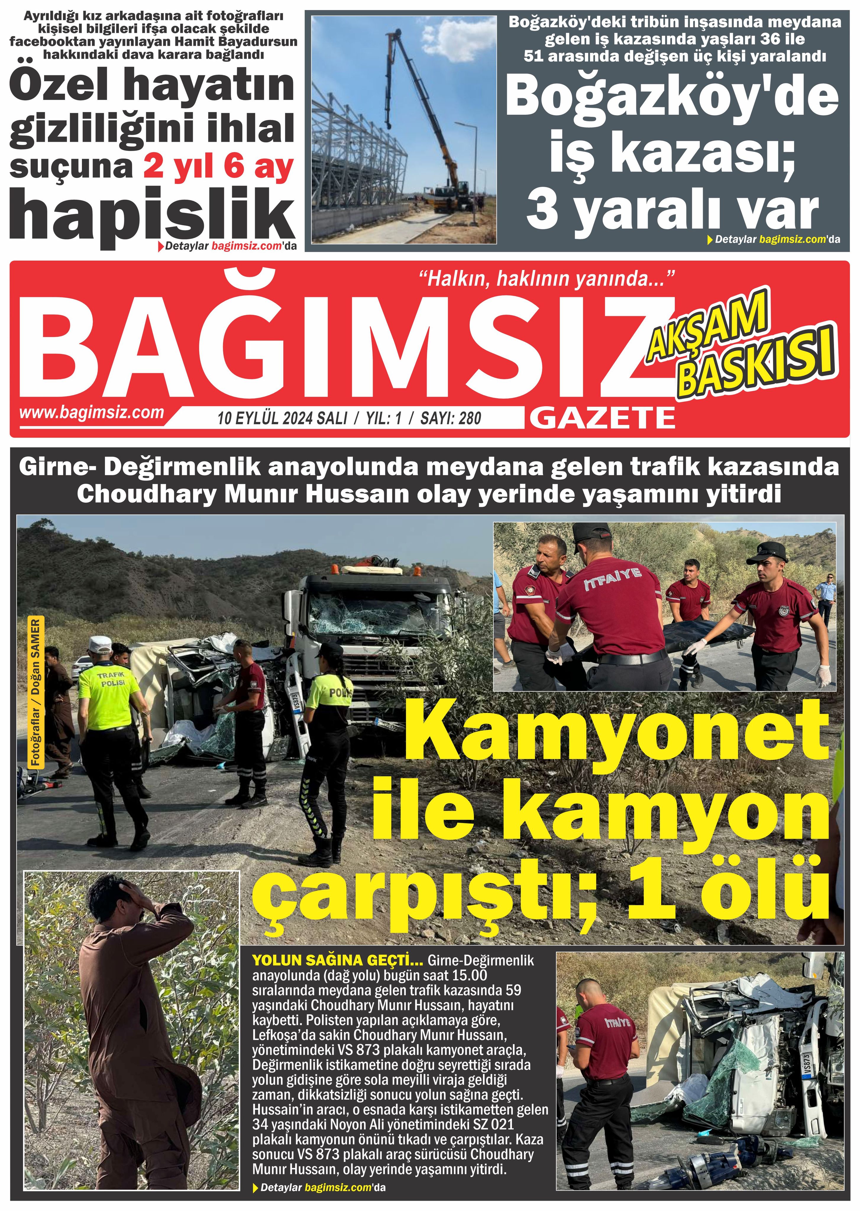 Bağımsız Gazete Akşam Baskısı Sayı 281