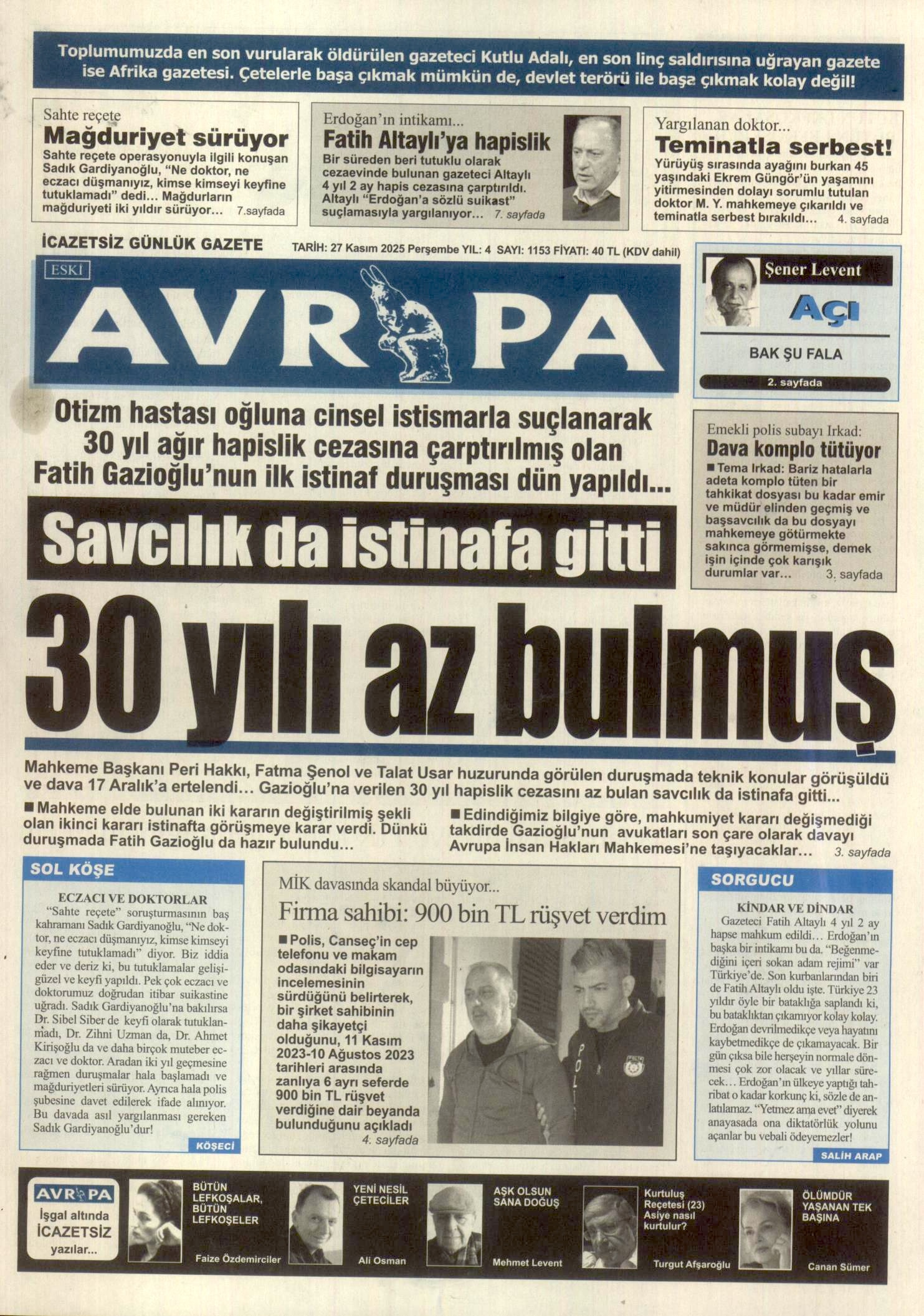 A V R U P A G A Z E T E S I 20251127