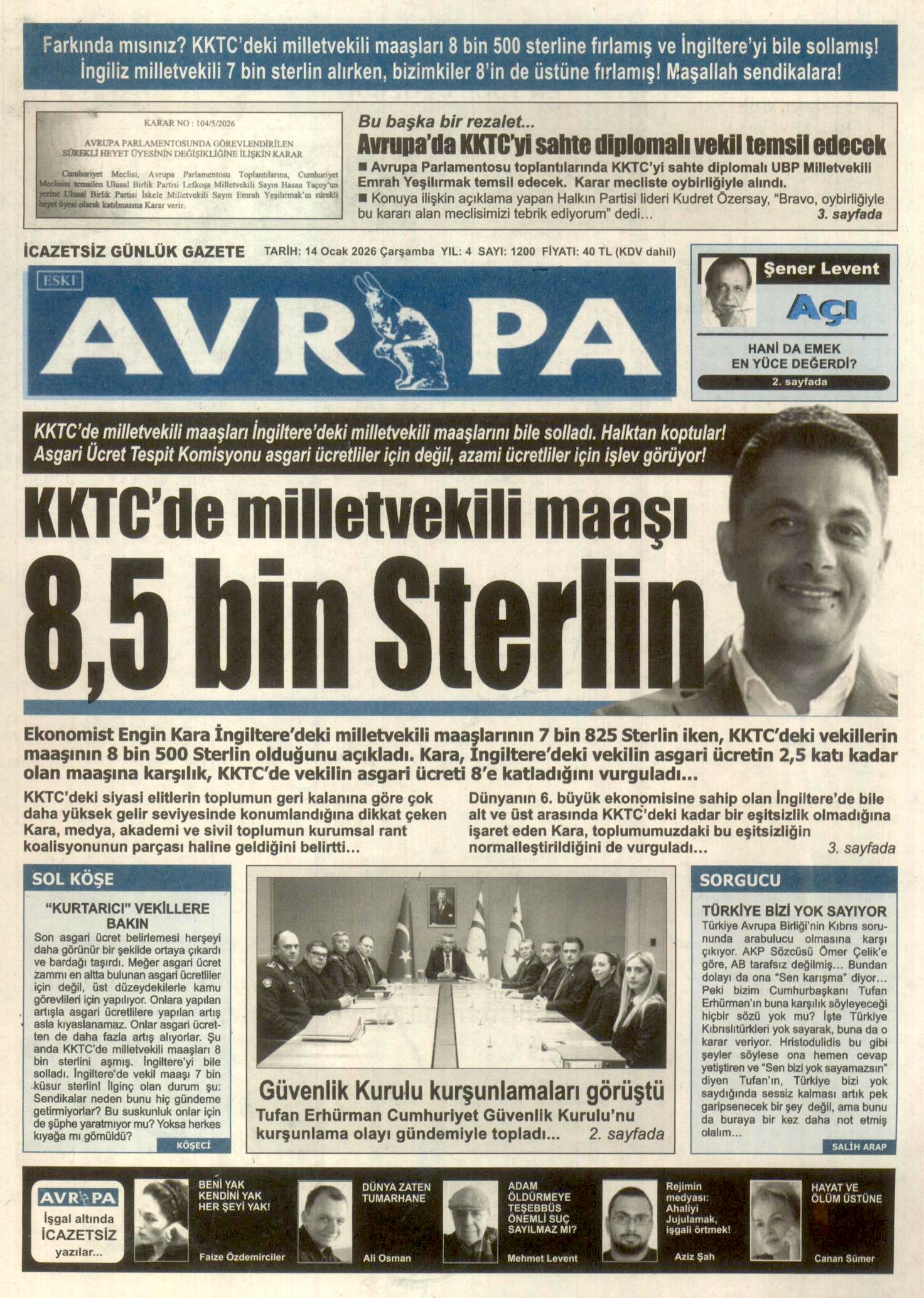 A V R U P A G A Z E T E S I 20260114