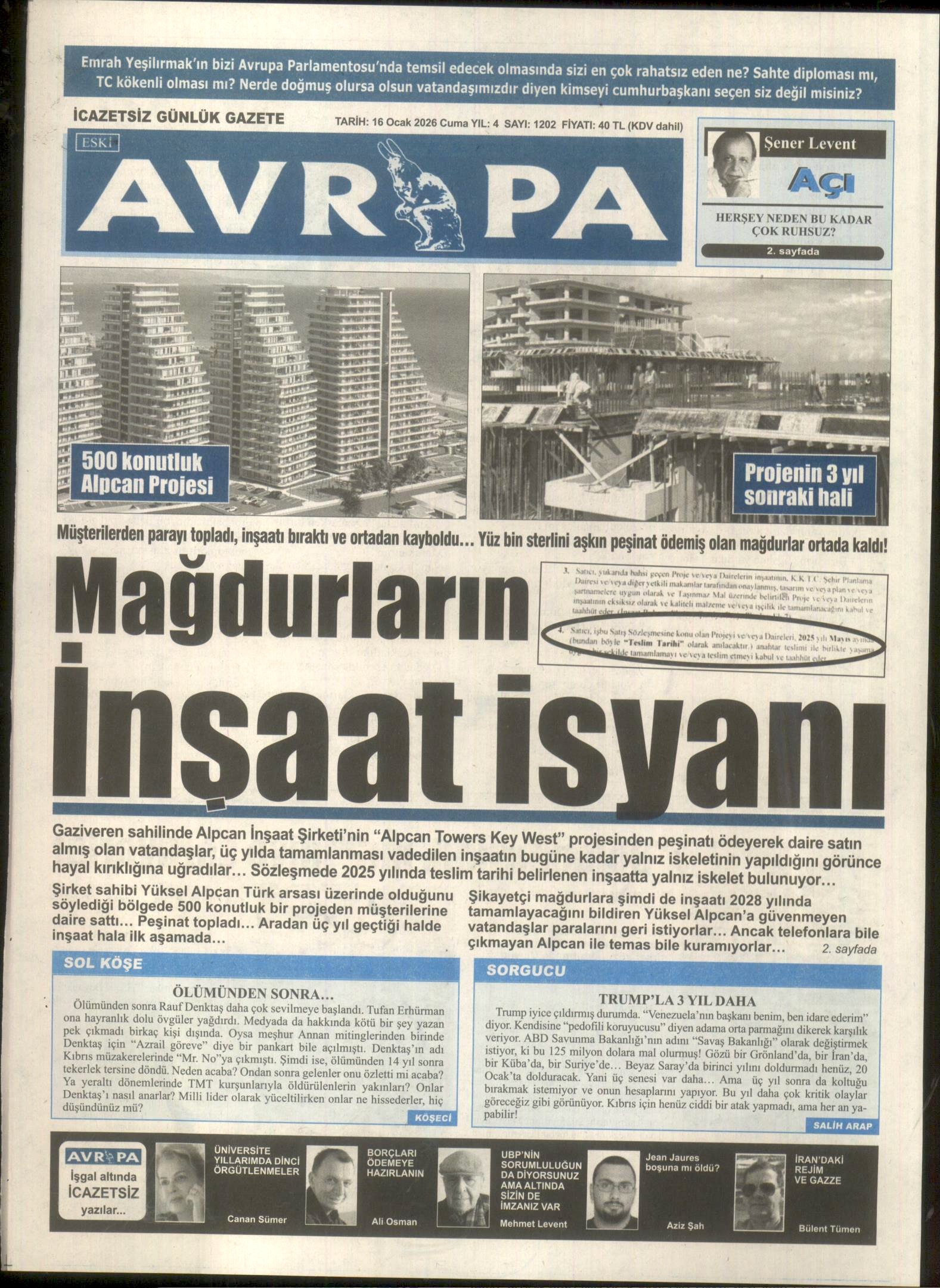 A V R U P A G A Z E T E S I 20260116