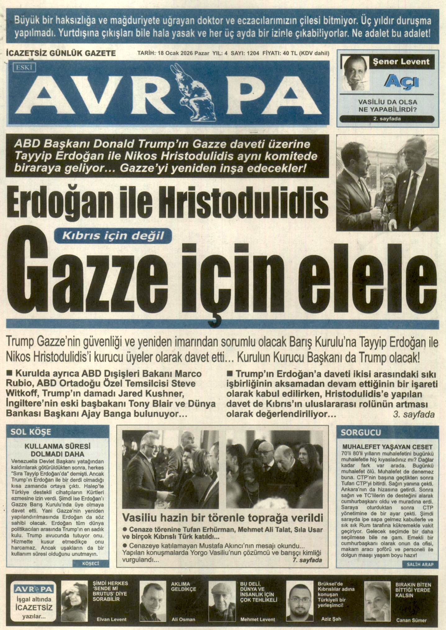 A V R U P A G A Z E T E S I 20260118