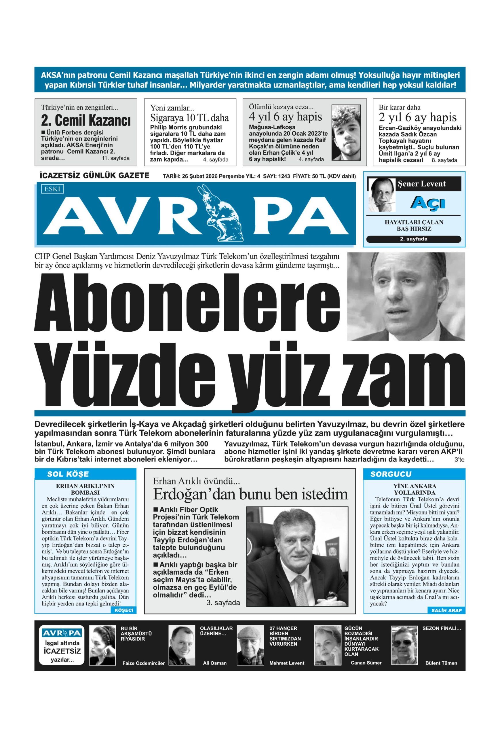 A V R U P A G A Z E T E S I 20260226 Scaled