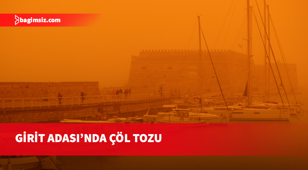 Girit Adası'nda gökyüzü kırmızıya büründü