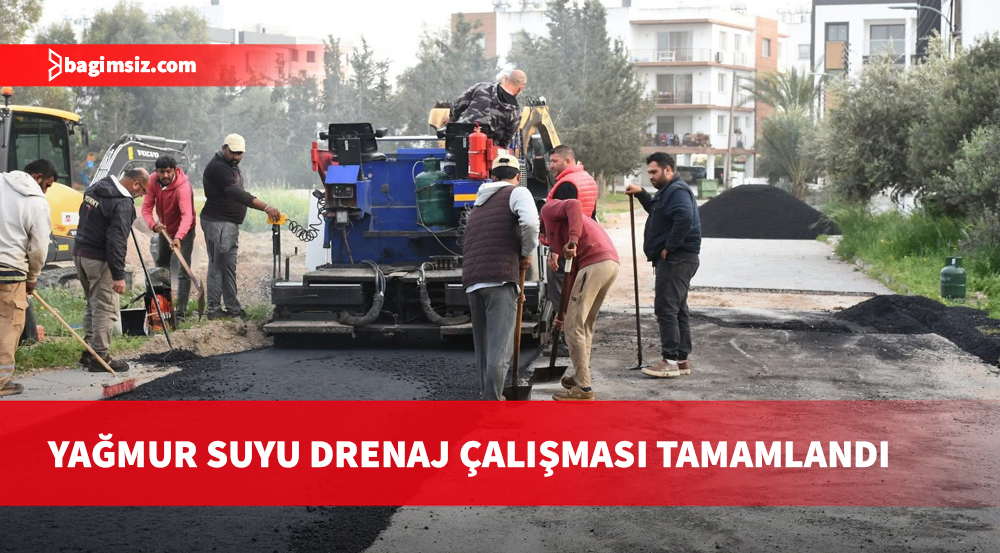 Gönyeli Acısu Sokak'ta yağmur suyu drenaj çalışması tamamlandı
