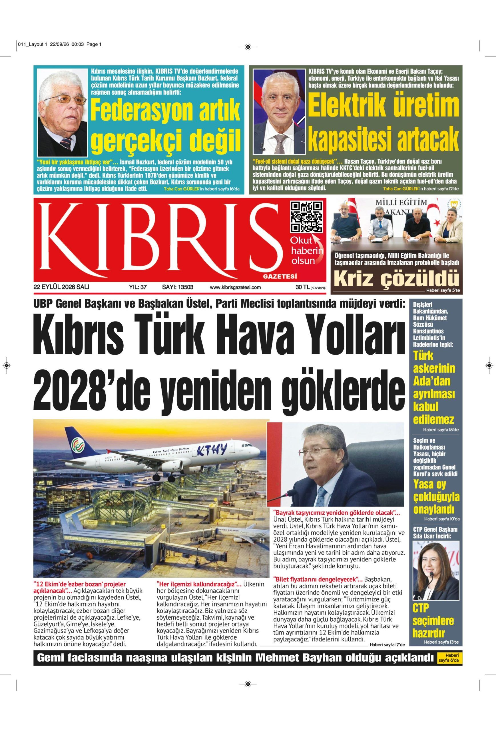 K I B R I S G A Z E T E S I 20260922 Scaled
