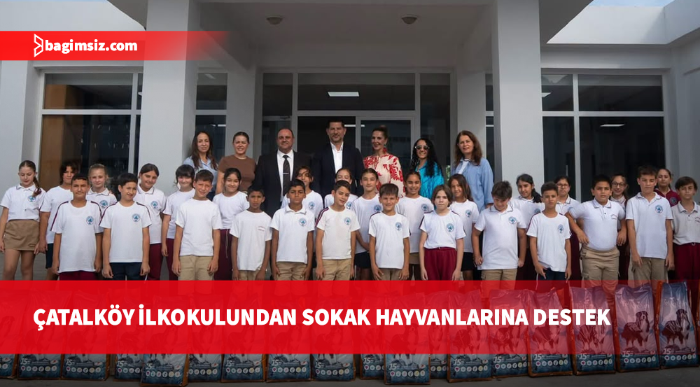 Çatalköy İlkokulu öğrencilerinden sokak hayvanlarına mama desteği