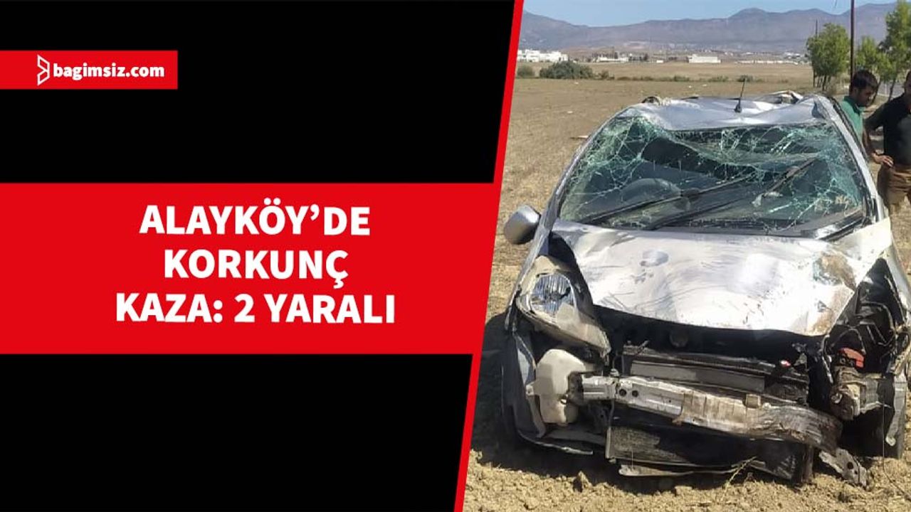 Alayköy yolunda meydana gelen kazada ağaca çarpan araç takla attı