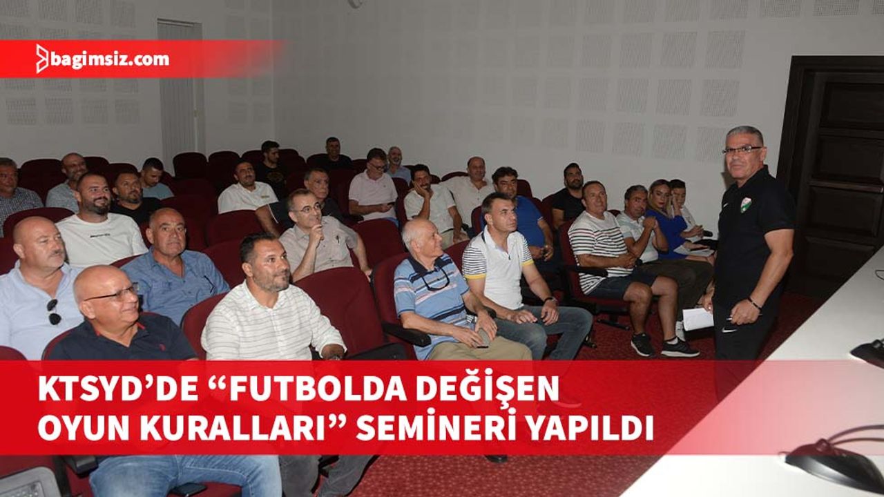 Seminerin sonunda KTSYD Başkanı Necati Özsoy Derviş Atakan’a teşekkür plaketi taktim etti