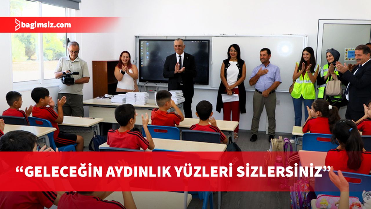 Milli Eğitim Bakanı Çavuşoğlu, yeni ders yılının başlaması nedeniyle Haspolat İlkokulu’nu ziyaret etti