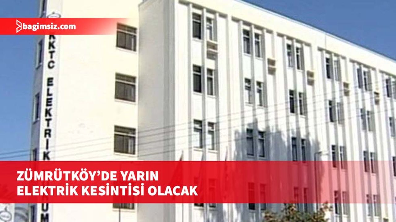 09.00 ile yaklaşık 12.00 saatleri arasında Zümrütköy İlkokulu civarı ve cami bölgesine elektrik verilemeyecek