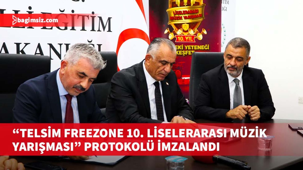 Protokole, Milli Eğitim Bakanı Çavuşoğlu ile KKTC Telsim Genel Müdürü Tüz imza koydu