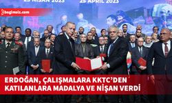 Türkiye Cumhurbaşkanı Erdoğan, Türkiye’deki depremde kurtarma çalışmalarına KKTC’den katılanlara madalya ve nişan verdi