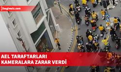 Limasol AEL spor kulübü taraftarları konvoy sırasında toplam 7 trafik kamerasına zarar verdi