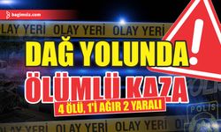 Dağ yolunda feci kaza; 4 ölü, 1'i ağır 2 yaralı