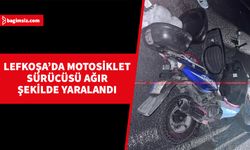 Lefkoşa'da Özker Özgür Caddesi üzerinde meydana gelen kazada motosiklet sürücüsü ağır yaralandı