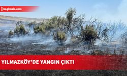 Dere yatağında çıkan yangında bir dönümlük arazi ile bitki örtüsü yandı