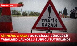 Girne'de 2 trafik kazası meydana geldi, motosiklet sürücüsü yaralandı