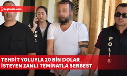 Lefkoşa’da bir işyeri sahibinden tehditle para istediği gerekçesiyle tutuklanan zanlı teminata bağlandı