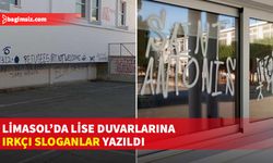 Ay. Andoniu Lisesi’nin duvarlarına sprey boyayla “Mülteciler hoş gelmediniz” yazıldı