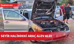 Aracın motor bölümü ve kaput tamamen, ön sağ ve sol çamurluklar, iç tavan ve ön göğüs kısmen yanarak, zarar meydana geldi