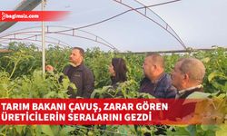 Tarım ve Doğal Kaynaklar Bakanı Hüseyin Çavuş, Mağusa’da şiddetli rüzgâr nedeniyle zarar gören  seraları gezdi