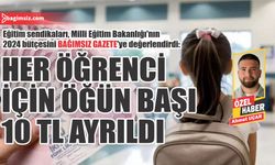 Her öğrenci için öğün başı 10 TL ayrıldı