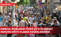 Kıbrıslı Rumların yüzde 59'u ülkedeki durumu kötü olarak değerlendirdi