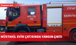 Müstakil evin çatısında yangın çıktı