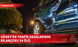 Güney'de trafik kazalarının bilançosu: 34 ölü