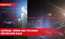 Lefkoşa -Girne ana yolunda zincirleme kaza