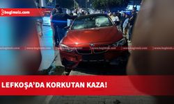 Direksiyon hakimiyeti kaybedilen araç kaldırıma çarptı