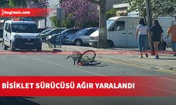 Bisiklet sürücüsüne araç çarptı…