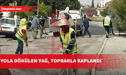 Gönyeli’de yola yağ döküldü, ekipler anında müdahale etti