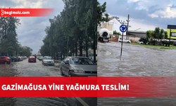 Gazimağusa'nın birçok bölgesi sular altında kaldı...
