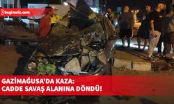 Gazimağusa'da kaza: Cadde savaş alanına döndü!