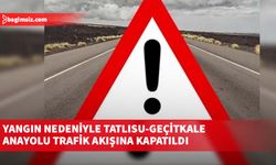 Yangın nedeniyle Tatlısu-Geçitkale anayolu trafik akışına kapatıldı