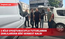 1 kilo uyuşturucuyla yakalanan zanlılardan biri serbest, diğeri 7 gün tutuklu