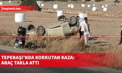 Tepebaşı’nda korkutan kaza: araç takla attı