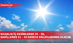 Sıcaklık iç kesimlerde 35 – 38, sahillerde 31 – 34 derece dolaylarında olacak