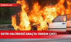 Gönendere köyü girişinde araç yangını!