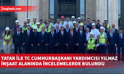 Cumhurbaşkanı Tatar ile TC Cumhurbaşkanı Yardımcısı Yılmaz inşaat alanında incelemelerde bulundu