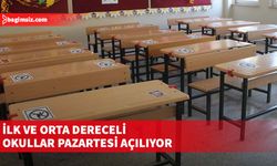 İlk ve orta dereceli okullar pazartesi açılıyor