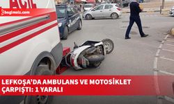 Lefkoşa’da ambulans ve motosiklet çarpıştı: 1 yaralı