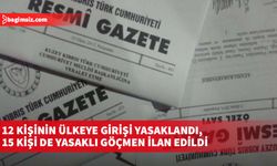 12 kişinin ülkeye girişi yasaklandı, 15 kişi de yasaklı göçmen ilan edildi