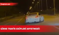 Tehlikeli sürüş yapan araç sürücüsü Girne Trafik Ekipleri tarafından rapor edildi