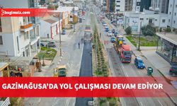 Gazimağusa Belediyesi yol ve kaldırım çalışmalarına devam ediyor